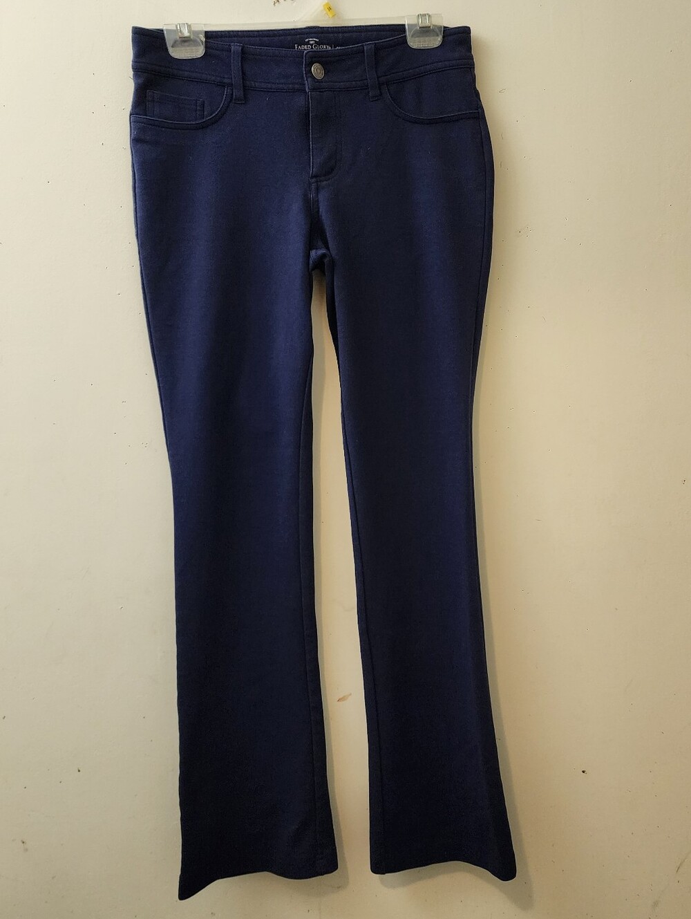 Faded Glory Bootcut 6A Pants Mid Rise Dark Navy Stretch Wrinkle Resistant Cozy